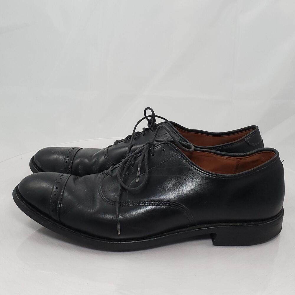 Allen Edmonds Fifth Avenue Shoes Men 9.5 D Black Leather Cap Toe Oxford Dress